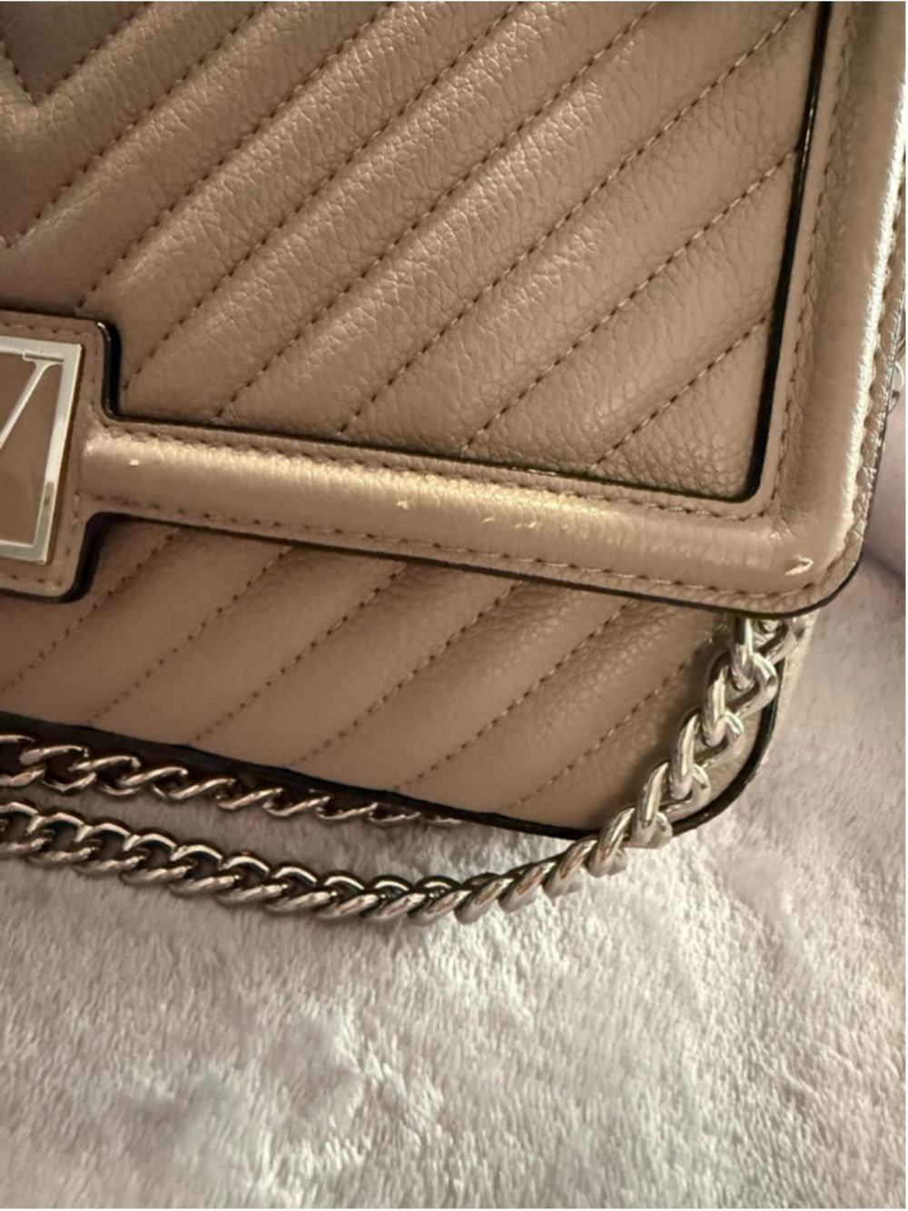 Women's Victoria's Secret Crossbody Bag One Size Taupe Silver - Picture 3 of 5
